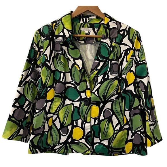 Erin By Erin London Jacket One Button Green Art Large - Picture 1 of 9